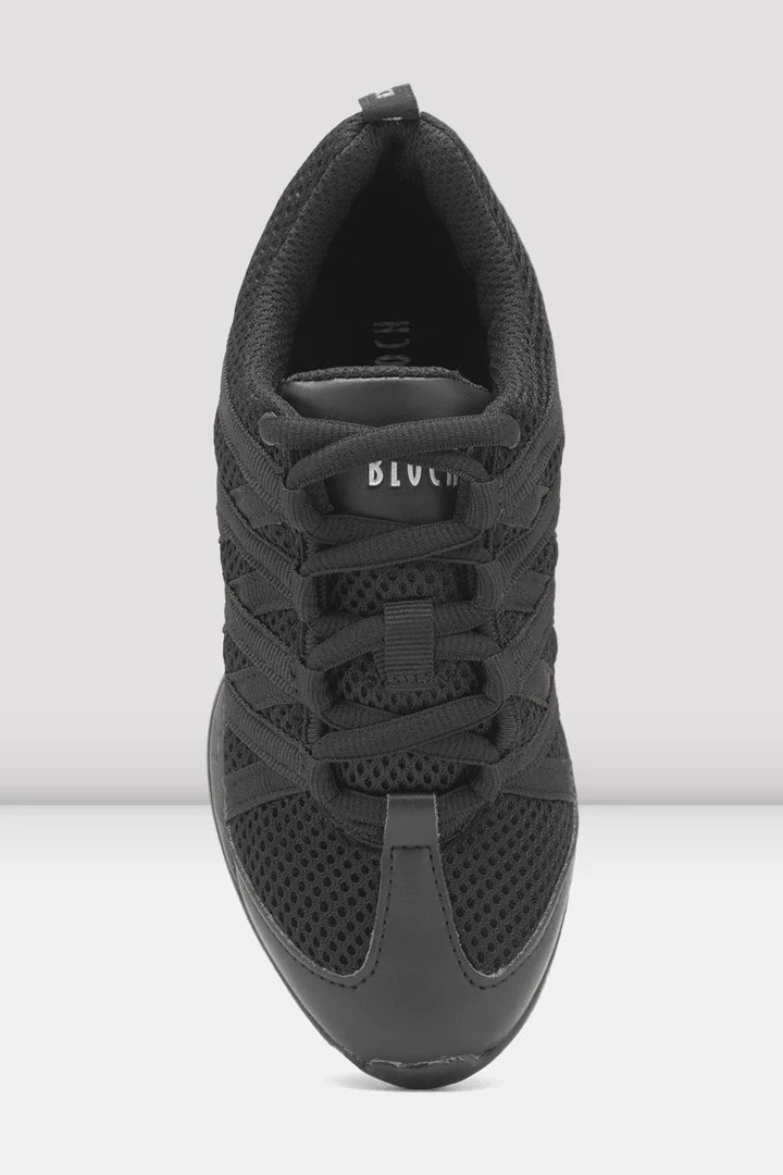 Laad het plaatje in de Viewer, S0524L Criss Cross Danssneakers Zwart Kunstleer/Mesh