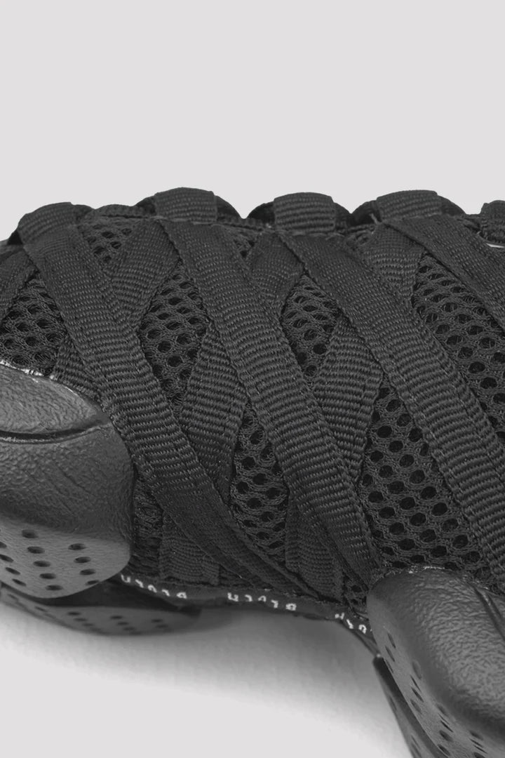 Laad het plaatje in de Viewer, S0524L Criss Cross Danssneakers Zwart Kunstleer/Mesh