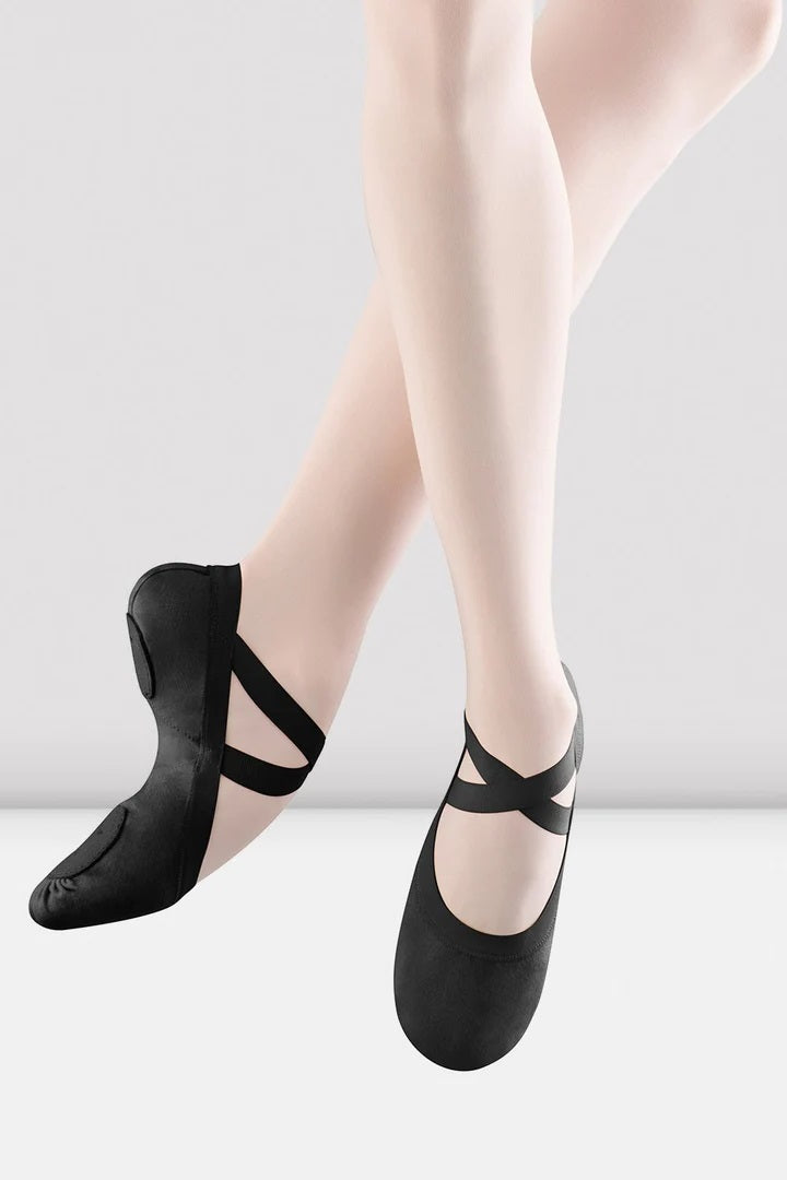 Laad het plaatje in de Viewer, S0621L Pro Elastic Canvas Balletschoenen Splitzool Zwart (Black)
