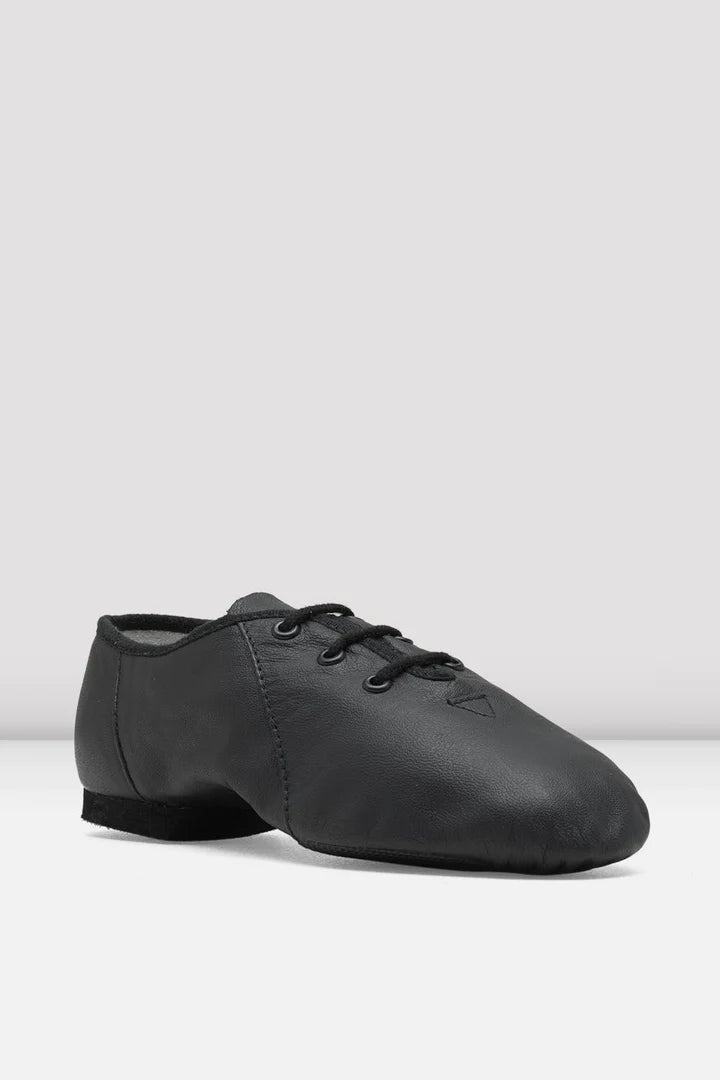 Laad het plaatje in de Viewer, S0405G Jazzsoft Kinderen Jazzschoenen Rubber Splitzool Zwart Leer