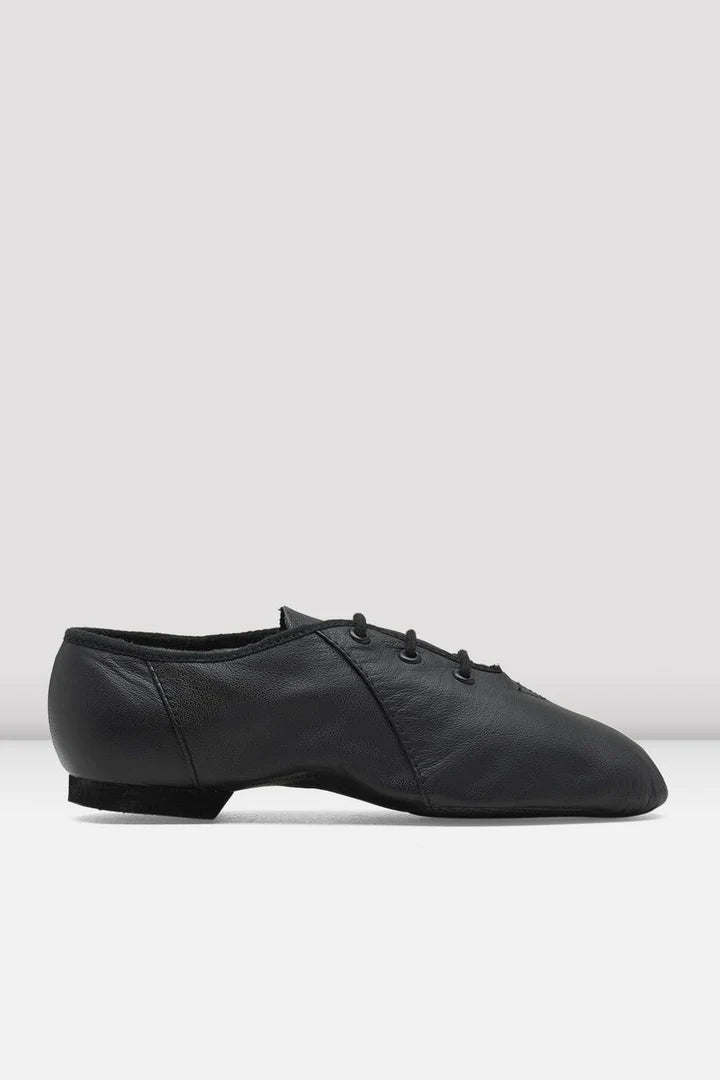 Laad het plaatje in de Viewer, S0405G Jazzsoft Kinderen Jazzschoenen Rubber Splitzool Zwart Leer