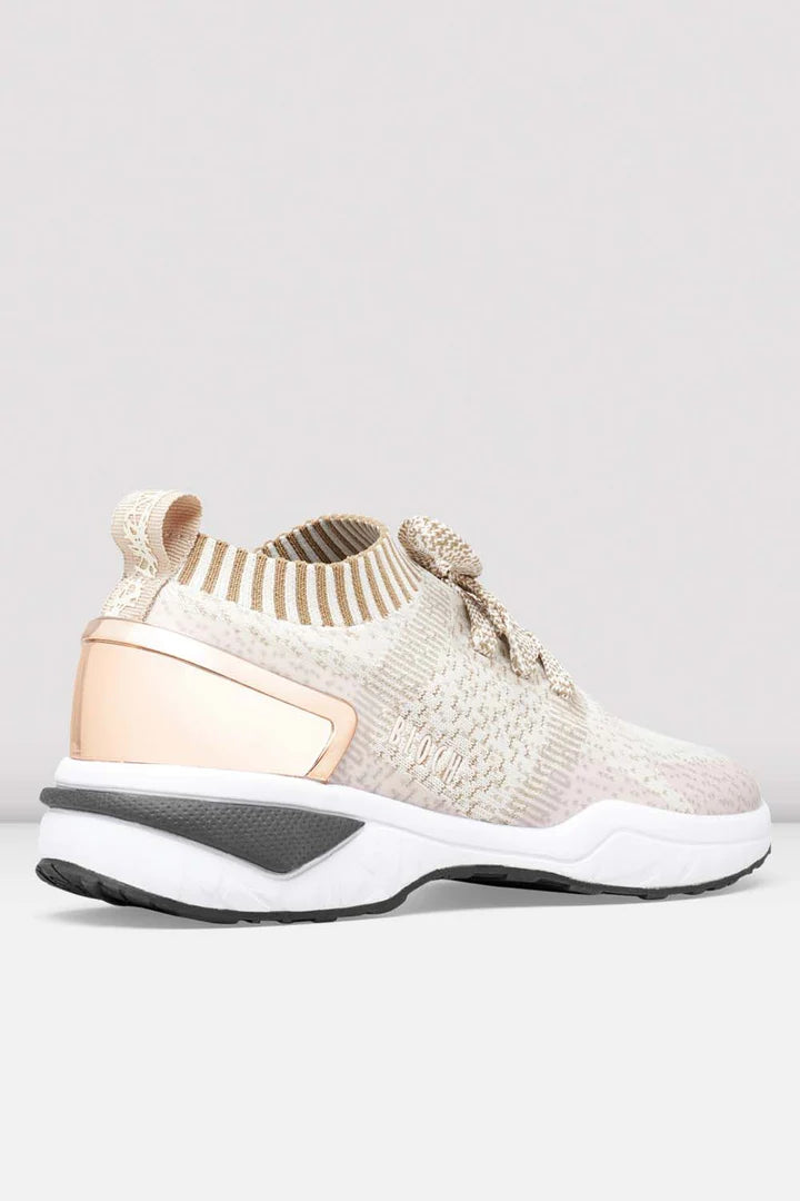 Laad het plaatje in de Viewer, S0929L Alcyone Lage Sneakers Beige/Wit/Rose Goud Knit