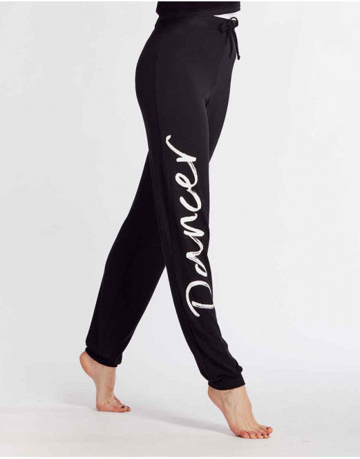 Laad het plaatje in de Viewer, Affetto I am Dancer Logo Unisex Dansbroek Trekkoord Zwart