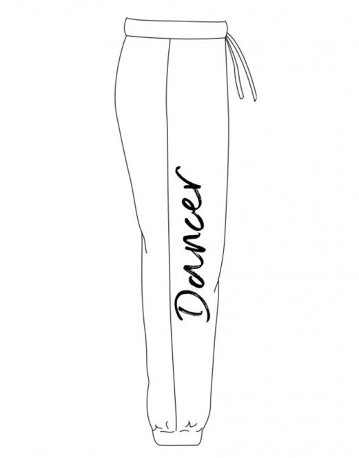 Laad het plaatje in de Viewer, Affetto I am Dancer Logo Unisex Dansbroek Trekkoord Zwart