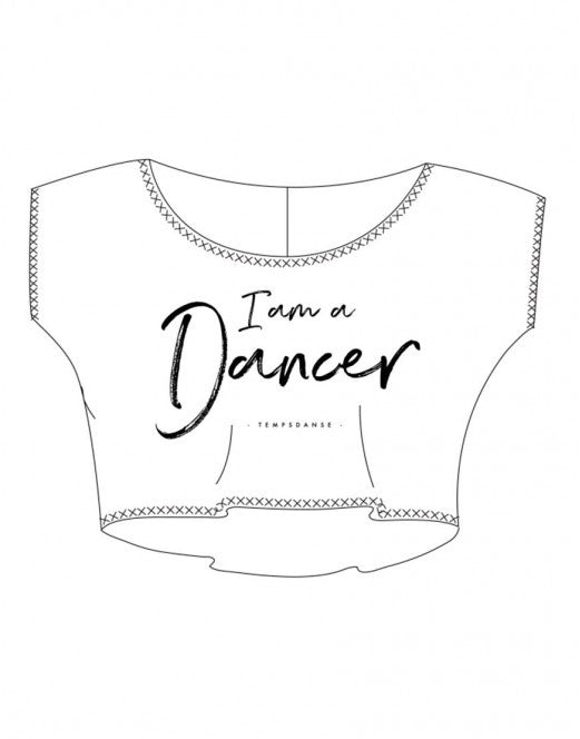 Laad het plaatje in de Viewer, Agile I am Dans T-shirt Korte mouw Viscose Zwart