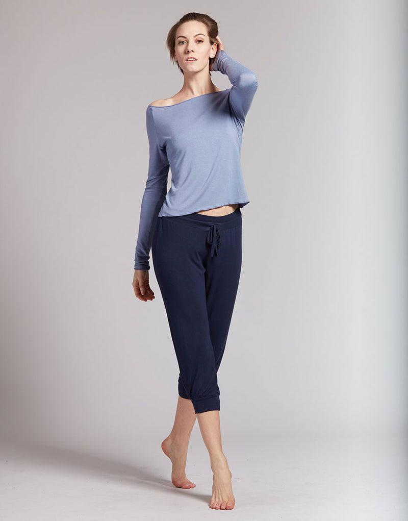 Laad het plaatje in de Viewer, Bakara Driekwart Broek Bamboe Marine Blauw (Marine)