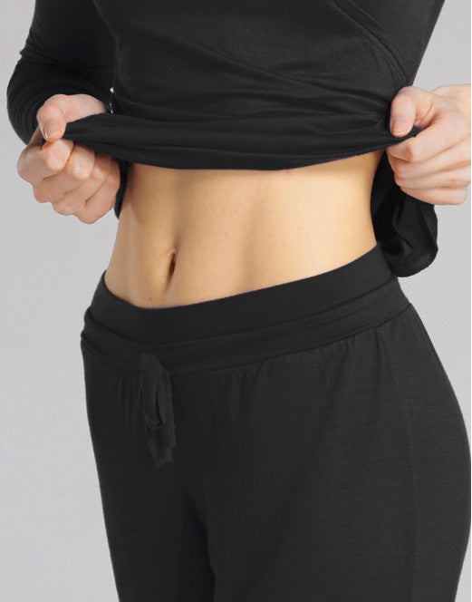 Laad het plaatje in de Viewer, Bakara Driekwart Yoga Dans Broek Bamboe Viscose Zwart