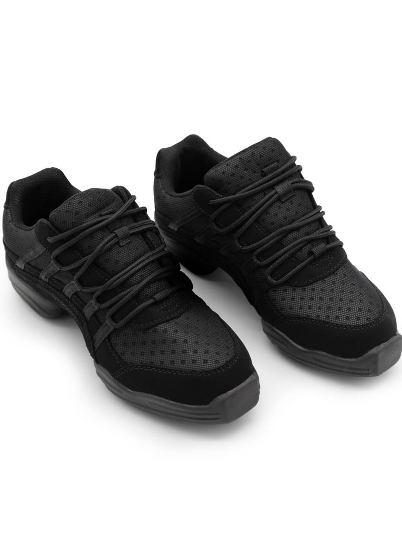 Laad het plaatje in de Viewer, DS24 Rock It Lage Danssneakers Zwart Synthetisch Nubuck/ Imitatie Suède / Mesh
