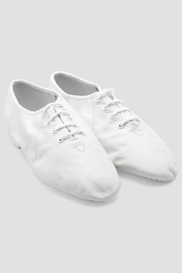 Laad het plaatje in de Viewer, S0405L Jazzsoft Jazzschoenen Rubber Splitzool Wit Leer