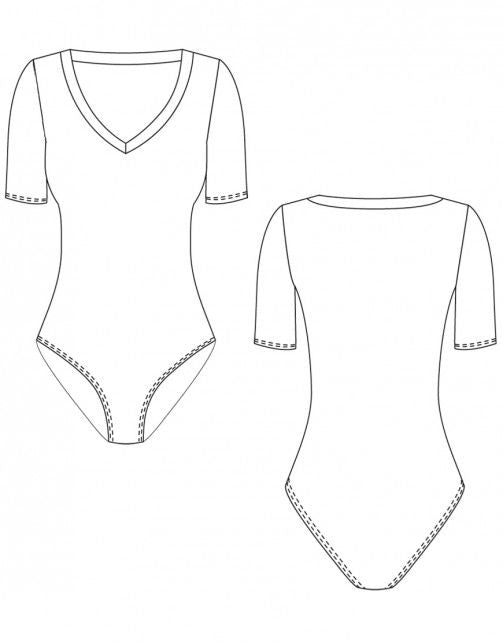 Laad het plaatje in de Viewer, Maddy Balletpak V-hals Mouw Elleboog Lengte Viscose Zwart
