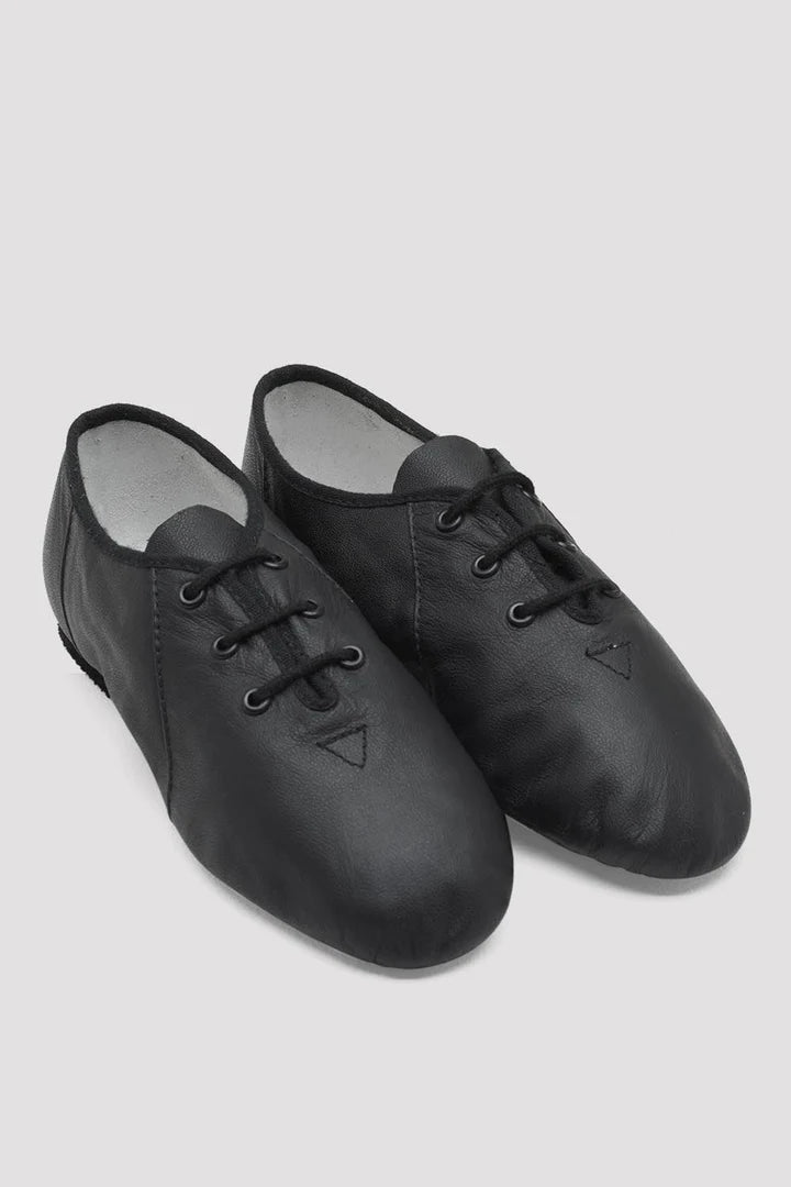 Laad het plaatje in de Viewer, S0405G Jazzsoft Kinderen Jazzschoenen Rubber Splitzool Zwart Leer