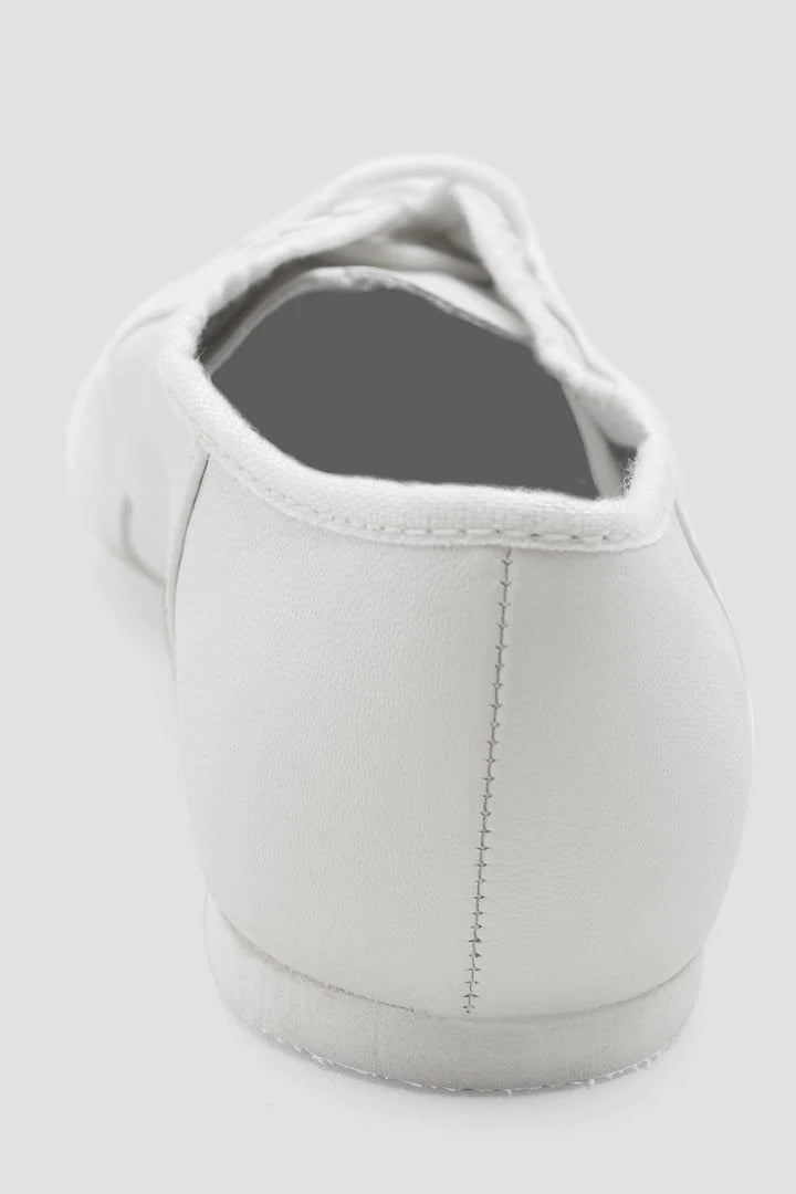 Laad het plaatje in de Viewer, S0405L Jazzsoft Jazzschoenen Rubber Splitzool Wit Leer