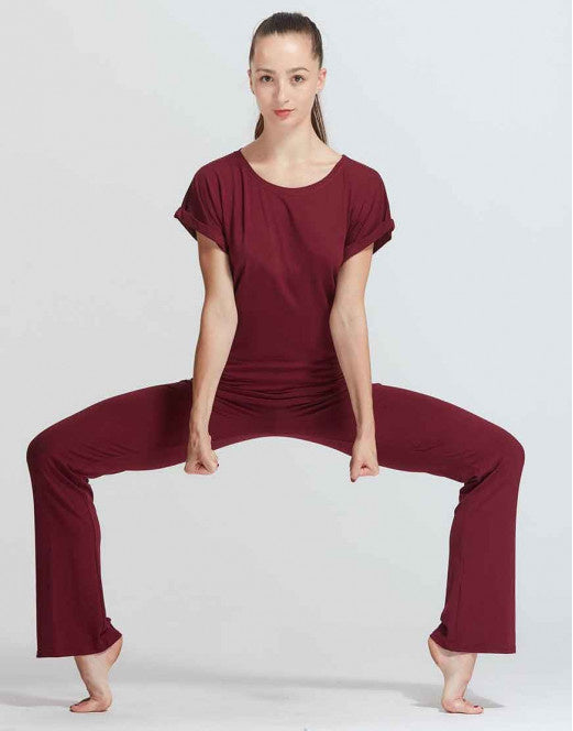 Laad het plaatje in de Viewer, Luna Jazz Dans Broek Viscose Bordeaux