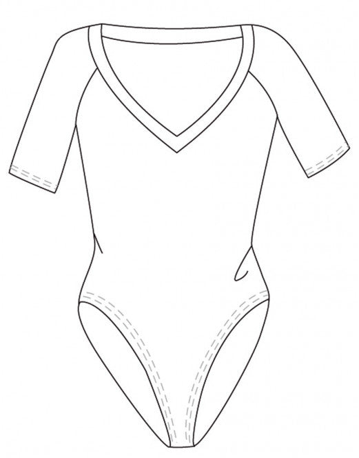 Laad het plaatje in de Viewer, Maddy Balletpak V-hals Mouw Elleboog Lengte Viscose Rood (Rubis)