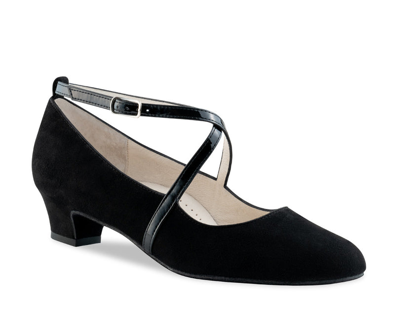 Laad het plaatje in de Viewer, Marina Comfort Zwart Suède/Lakleer 3.4 cm