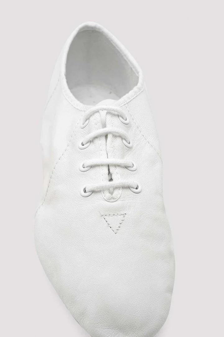 Laad het plaatje in de Viewer, S0405L Jazzsoft Jazzschoenen Rubber Splitzool Wit Leer