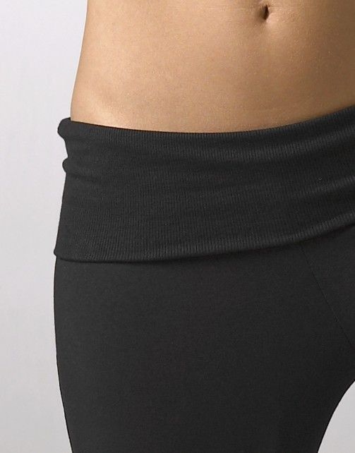 Laad het plaatje in de Viewer, Orphee Yogabroek Rolband Viscose Zwart