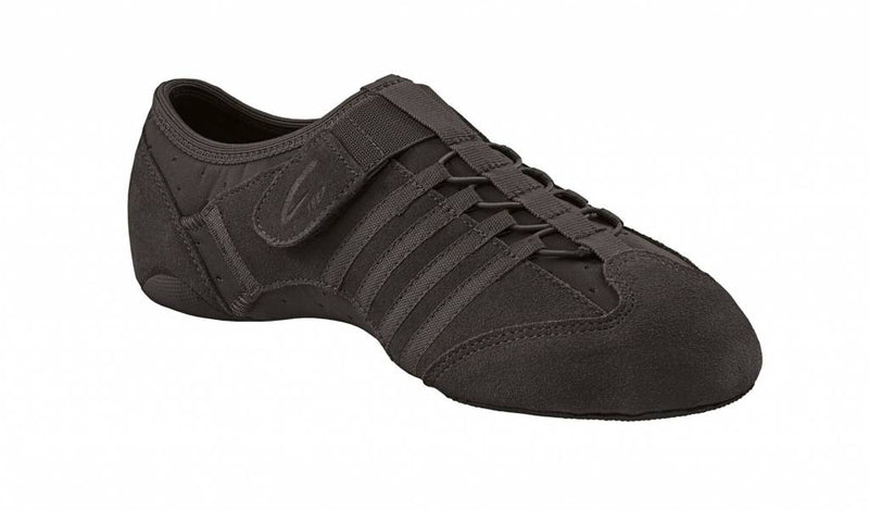 Laad het plaatje in de Viewer, UPP15 Jag Jazzschoenen Rubber Splitzool Zwart Suède/Neopreen