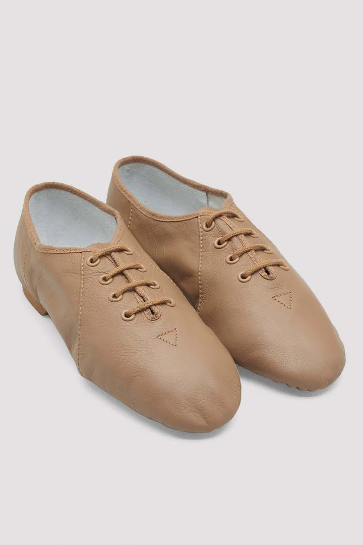 Laad het plaatje in de Viewer, S0405L Jazzsoft Jazzschoenen Rubber Splitzool Beige (TAN) Leer