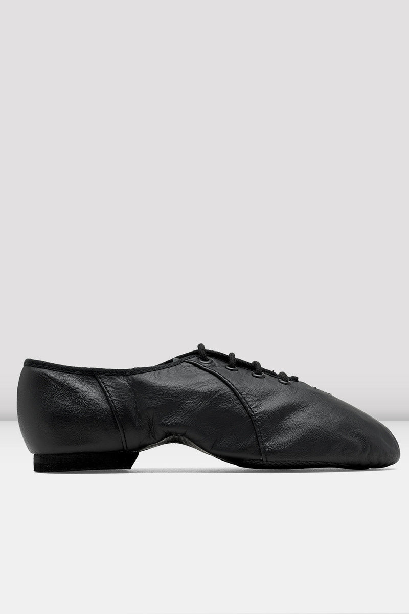 Laad het plaatje in de Viewer, S0405L Jazzsoft Jazzschoenen Rubber Splitzool Zwart Leer