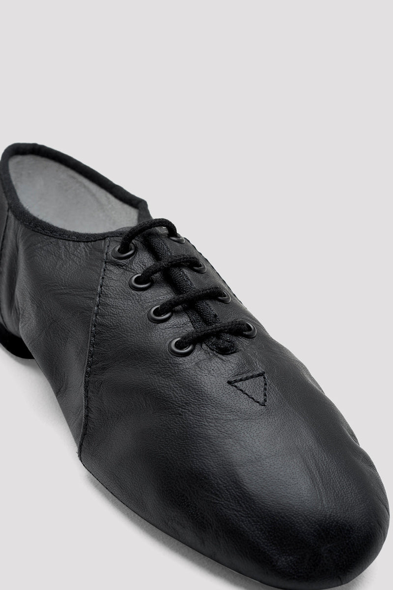 Laad het plaatje in de Viewer, S0405L Jazzsoft Jazzschoenen Rubber Splitzool Zwart Leer