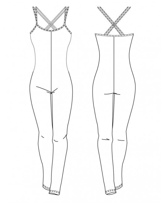 Laad het plaatje in de Viewer, Vegan Catsuit/Académique Viscose Zwart