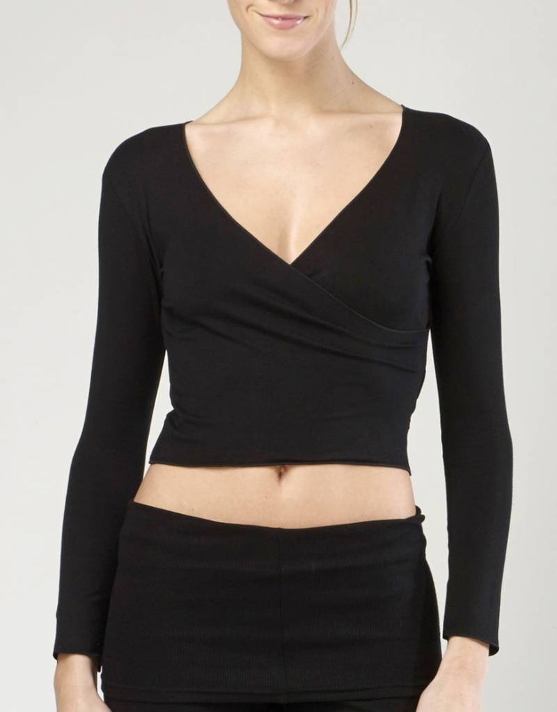 Laad het plaatje in de Viewer, Vidy Wikkel Top Viscose Zwart