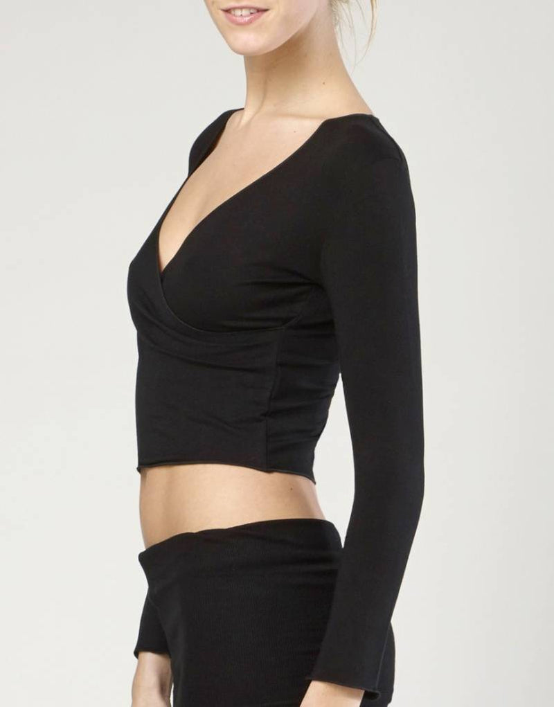 Laad het plaatje in de Viewer, Vidy Wikkel Top Viscose Zwart