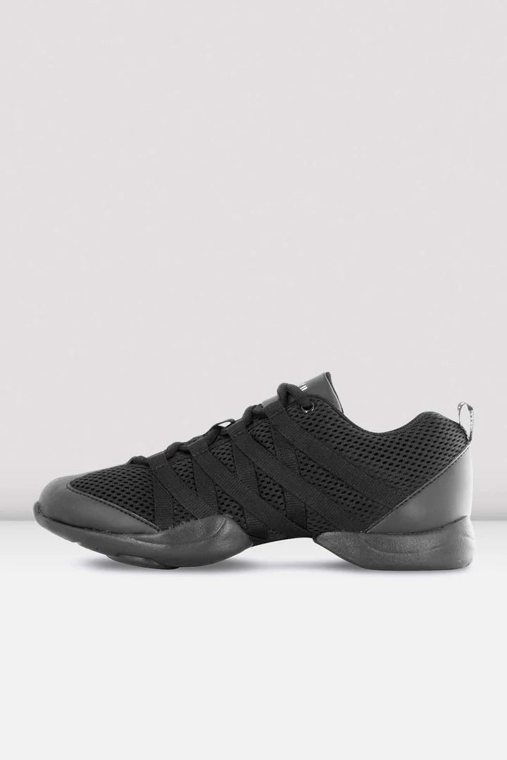 Laad het plaatje in de Viewer, S0524L Criss Cross Danssneakers Zwart Kunstleer/Mesh