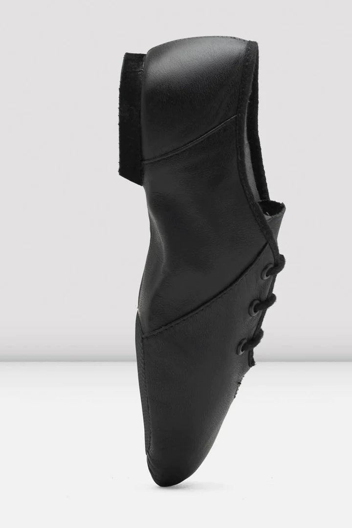 Laad het plaatje in de Viewer, S0405G Jazzsoft Kinderen Jazzschoenen Rubber Splitzool Zwart Leer