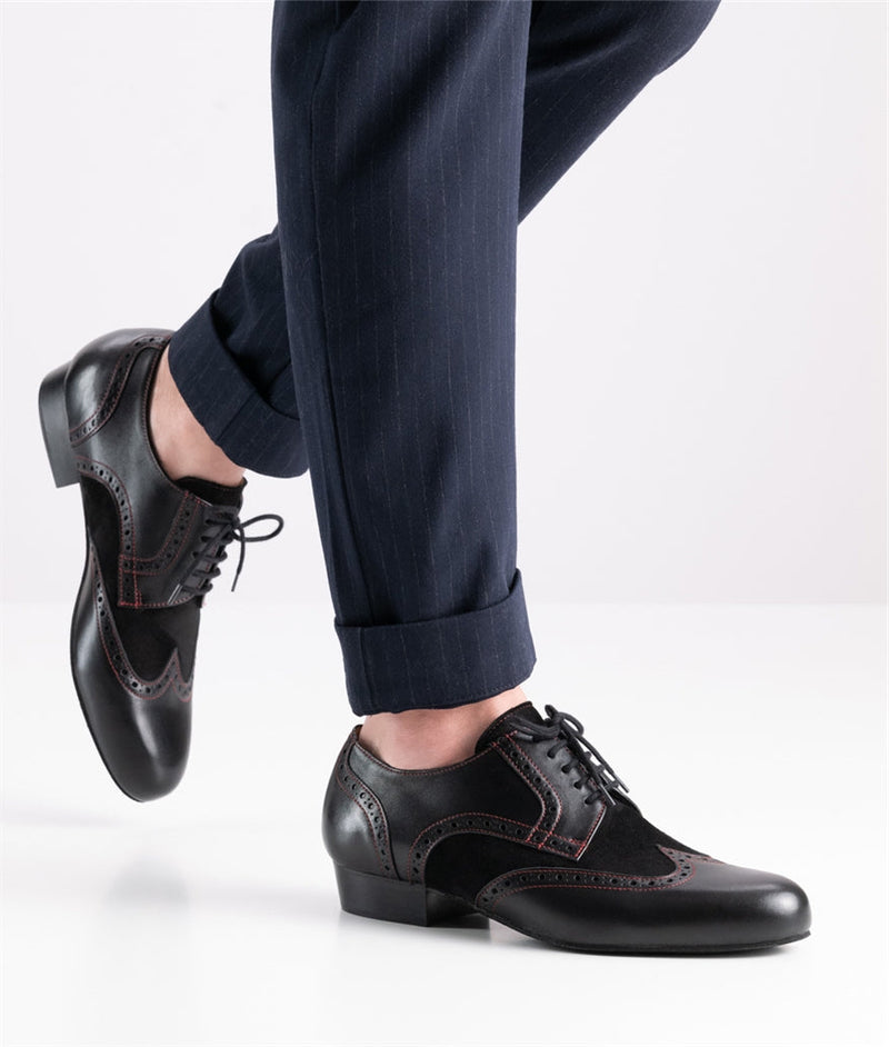 Laad het plaatje in de Viewer, Trapani 28069 Zwart-Rood Leer/Suède 2.5 cm
