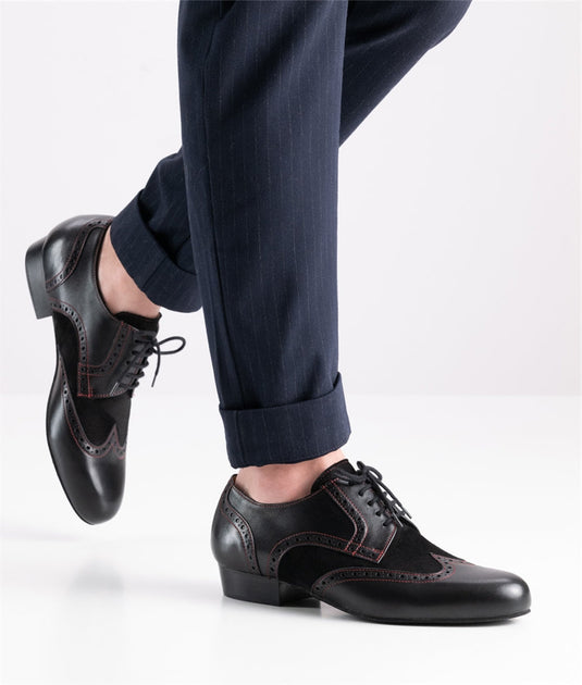 Trapani 28069 Zwart-Rood Leer/Suède 2.5 cm