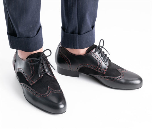 Trapani 28069 Zwart-Rood Leer/Suède 2.5 cm