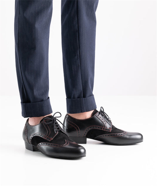 Trapani 28069 Zwart-Rood Leer/Suède 2.5 cm