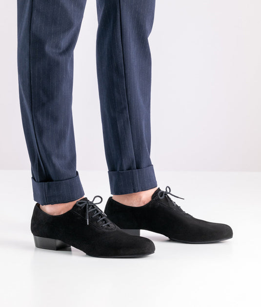 Pistoia 28070 Gespleten Zool Zwart Suede 2.5 cm