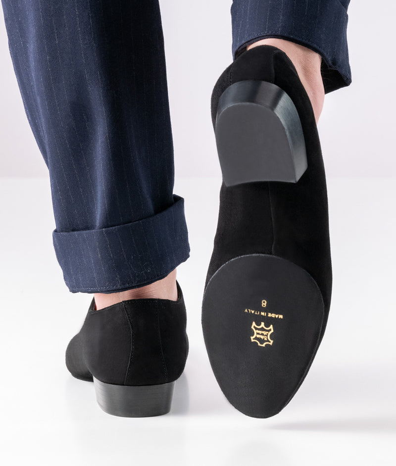 Laad het plaatje in de Viewer, Pistoia 28070 Gespleten Zool Zwart Suede 2.5 cm
