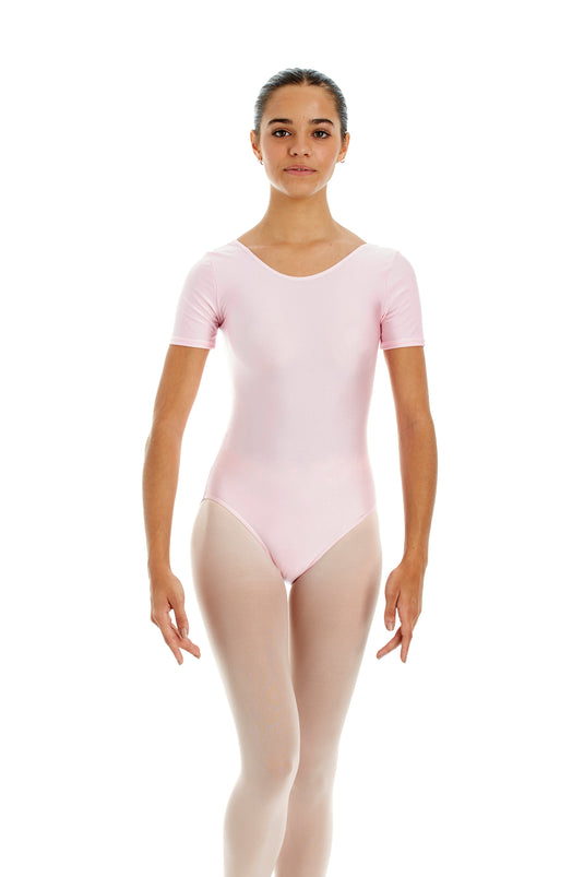 3050 Balletpak Korte Mouw Lycra Glanzend Roze