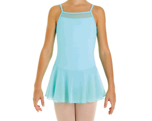 31374 Balletpakje Gevoerd Met Mesh en Rokje Aqua Blauw (Aquarios)