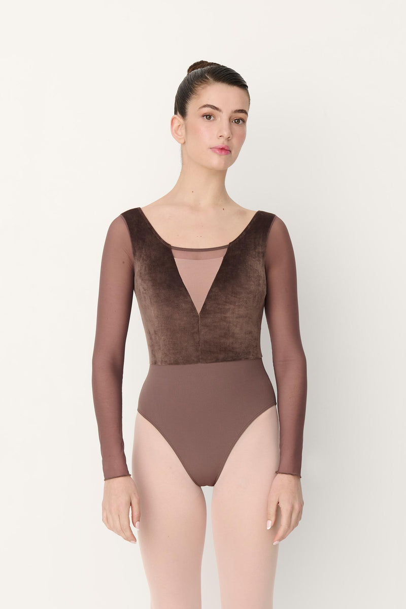 Laad het plaatje in de Viewer, 31747 Iseult Balletpak lange Mouw Bruin
