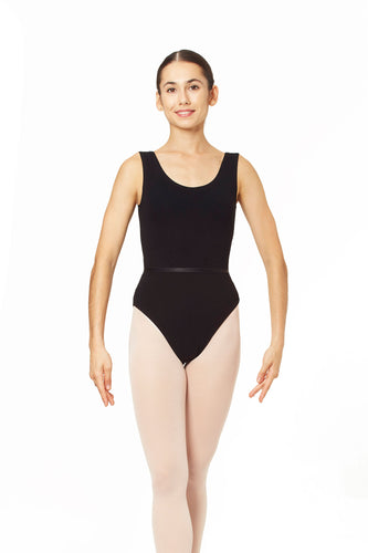 3986 Balletpak Hemdmodel Biologisch Katoen met Taille Bandje Zwart