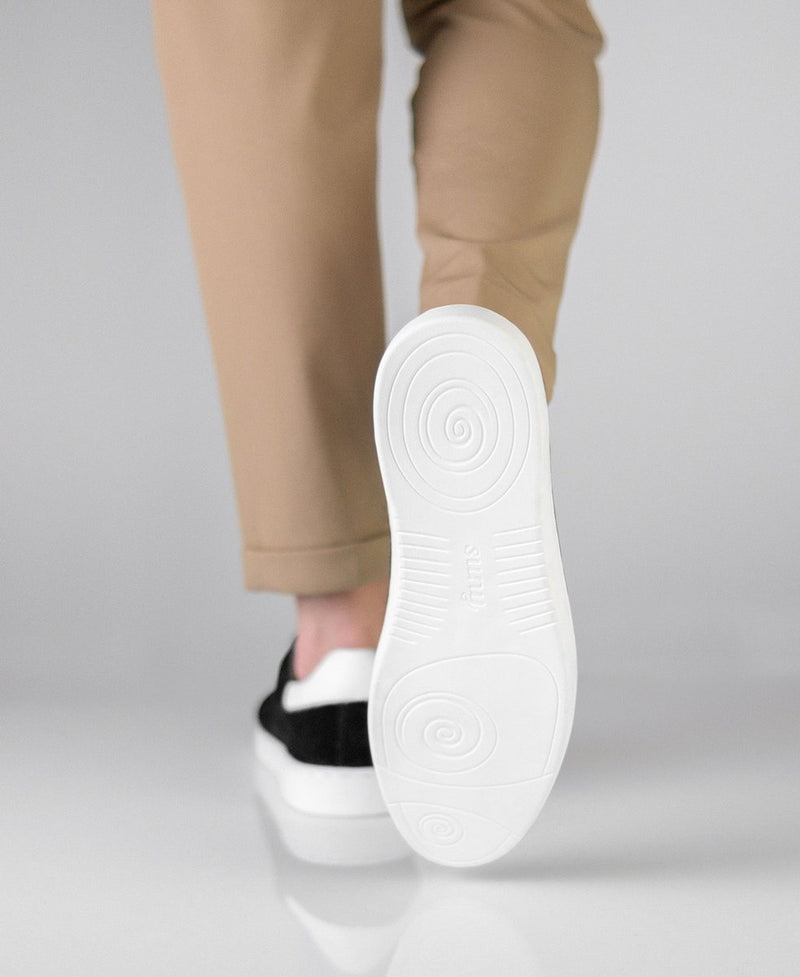 Laad het plaatje in de Viewer, Suny 7415 Sneaker Heren Suede/Leer Zwart
