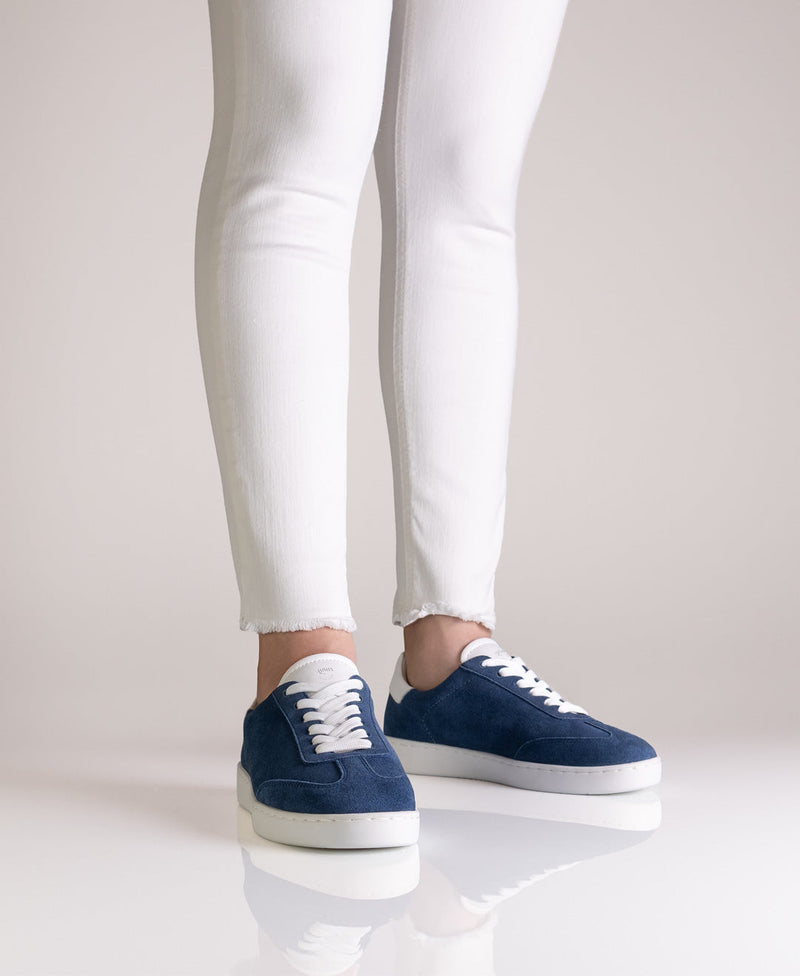 Laad het plaatje in de Viewer, Suny 7005 Sneaker Dames Nappa Suède Blauw
