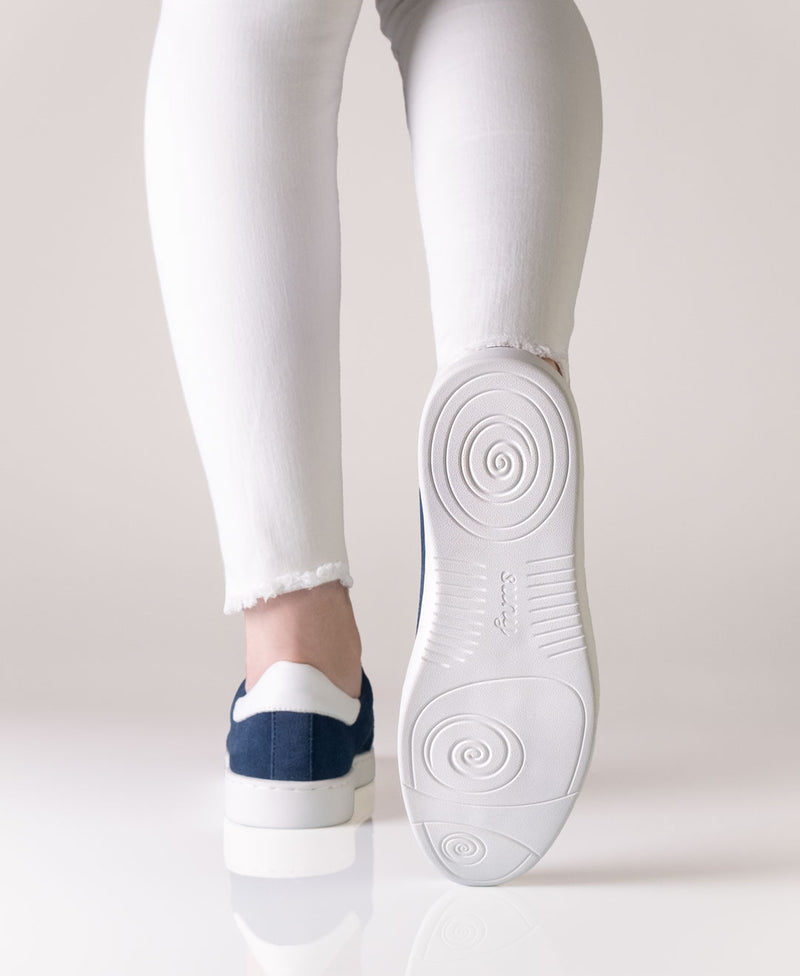 Laad het plaatje in de Viewer, Suny 7005 Sneaker Dames Nappa Suède Blauw
