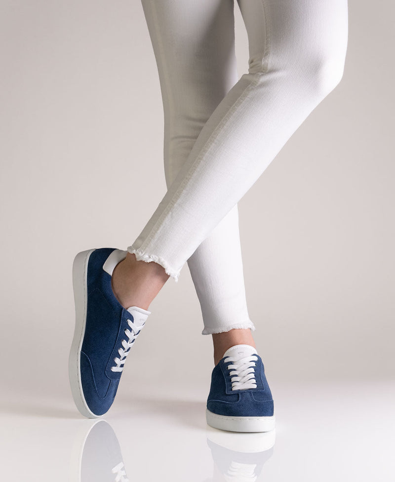 Laad het plaatje in de Viewer, Suny 7005 Sneaker Dames Nappa Suède Blauw
