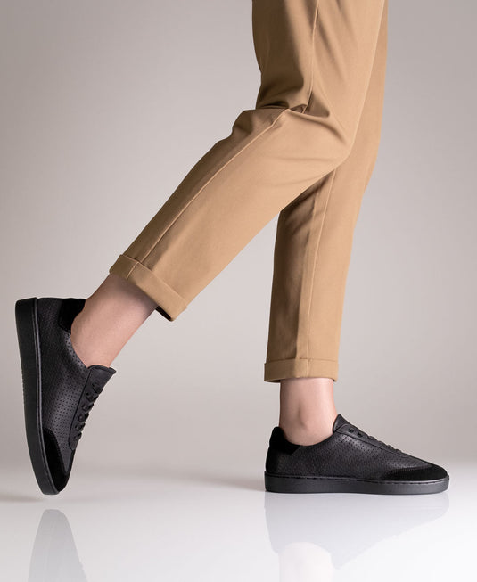 Suny 7030 Sneaker dames nappa leer/suede Zwart