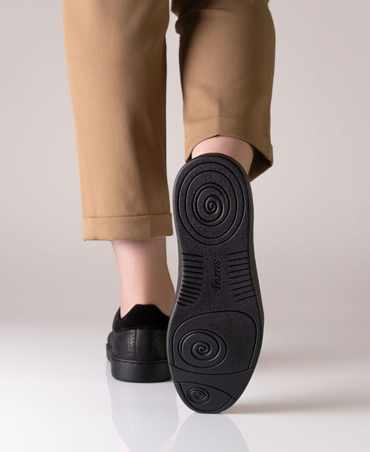 Suny 7030 Sneaker dames nappa leer/suede Zwart
