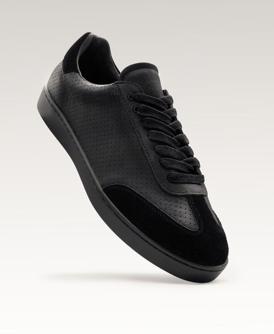Suny 7030 Sneaker dames nappa leer/suede Zwart