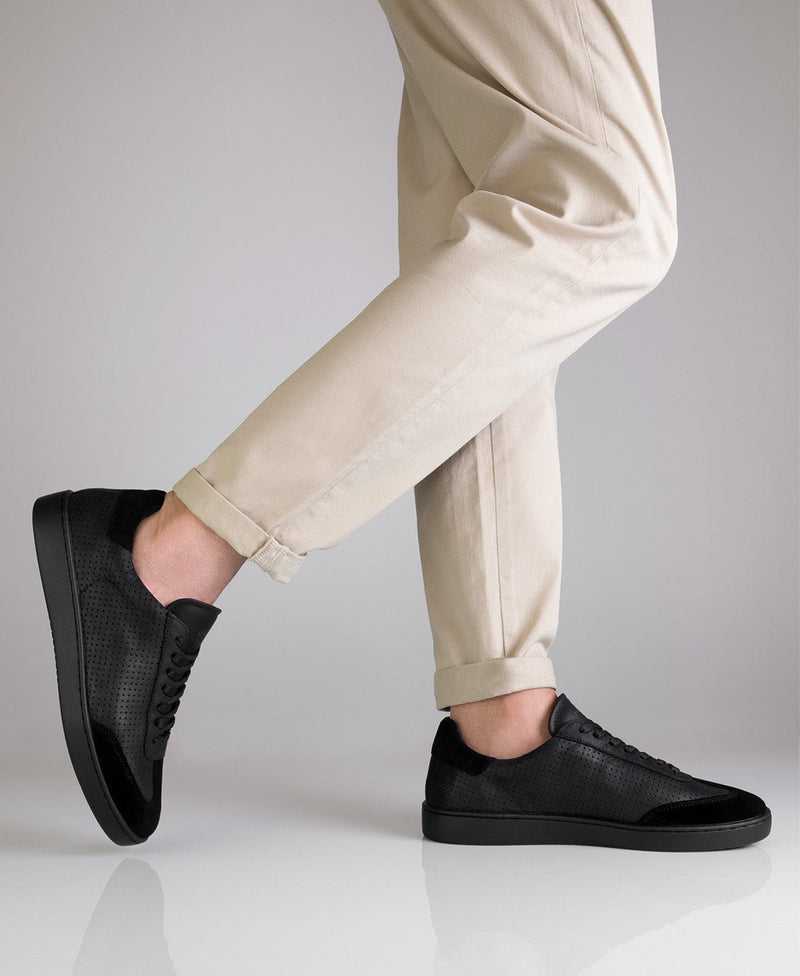 Laad het plaatje in de Viewer, Suny 7430 Sneaker Heren nappa leer Zwart
