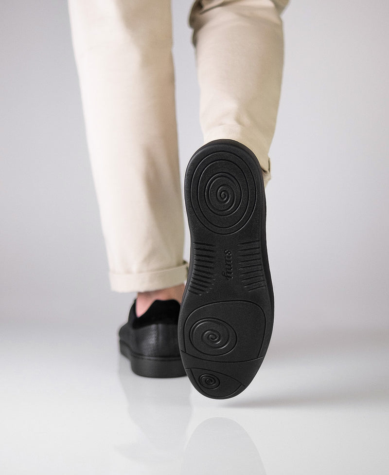 Laad het plaatje in de Viewer, Suny 7430 Sneaker Heren nappa leer Zwart
