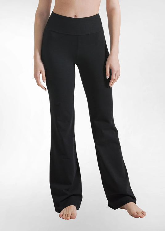 A00157 Jazzbroek Hoge Tailleband Wijde Pijp Zwart